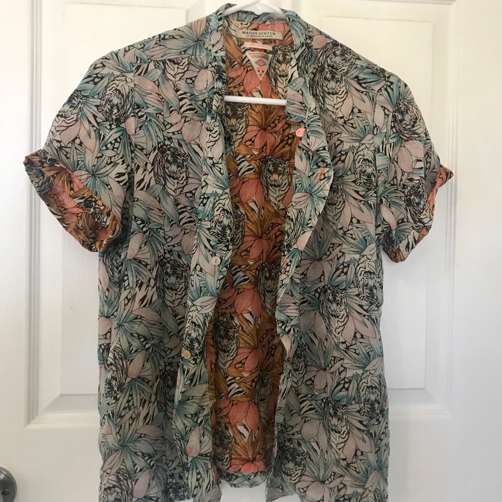 Scotch and Soda tropical tiger blouse